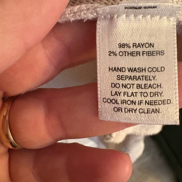 White House Black Market Cream Cardigan Long Open-Front - Picture 6 of 6